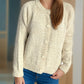 Round Neck Long Sleeve Stitching Casual Cardigan