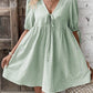 Deep V-neck Design Chest Lace-up A- Line Dress