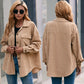 Corduroy Lapel Single Breasted Long Sleeve Tuxedo Shirt Jacket