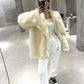 Coat Fur Collar Coat Women's Fashion Loose And Lazy Style Mid-length Artificial Wool
