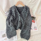 Women's Solid Color Short Casual Loose Knit Cardigan