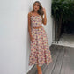 Sling Midriff Outfit Floral Top Dress Suit