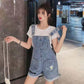 Fat Mm Artistic Style Embroidered Denim Suspenders