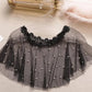Small Shawl New Black Mesh Pearl Particle Lace