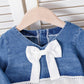 Long-sleeved Top Lace Denim Shorts