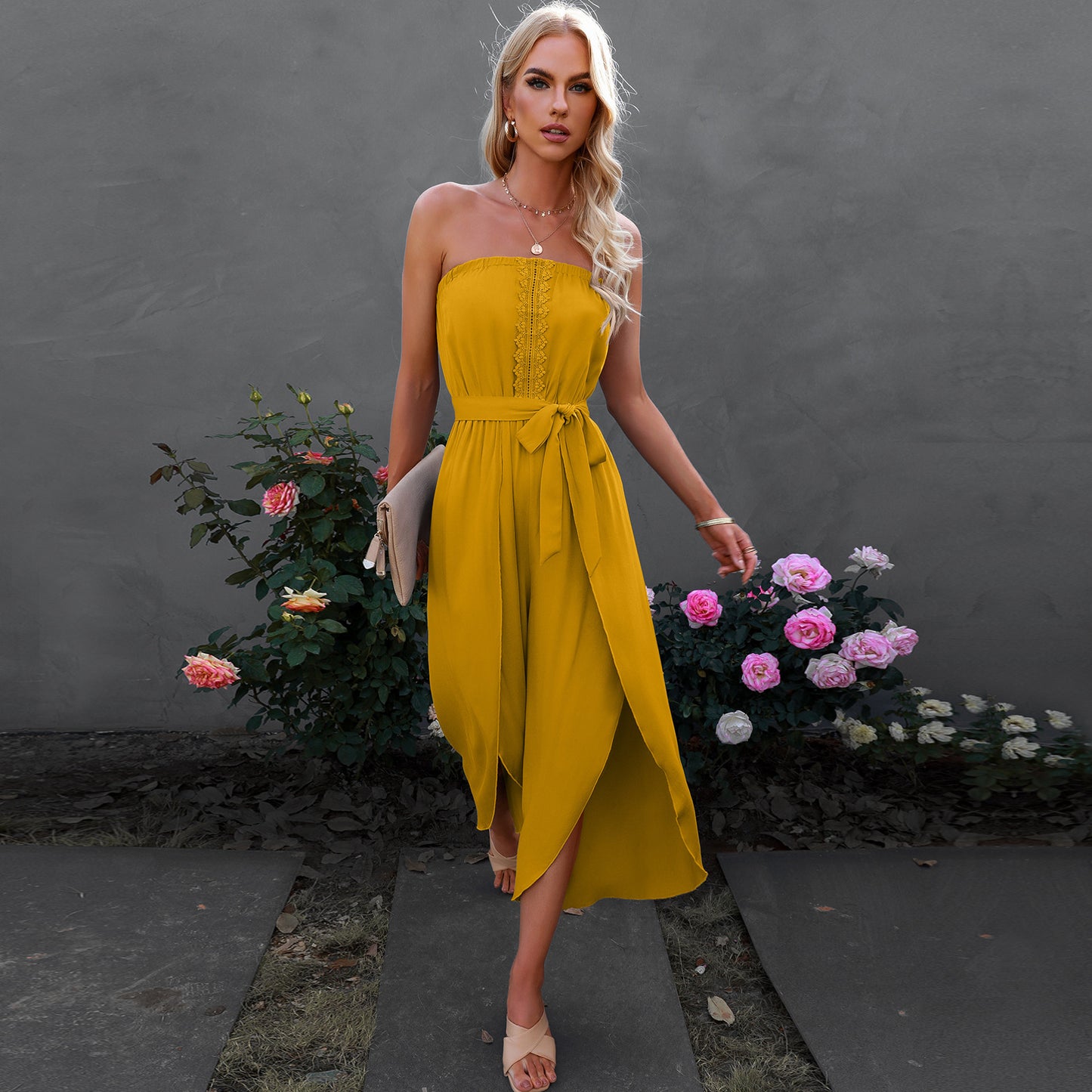 European And American Women's Ninth Loose Jumpsuit Wide Leg Pants