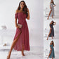 Robe fendue imprimée pour femme