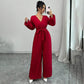 Elegant Casual Cropped Cross-V-Neck Pleated Culotte Jumpsuit