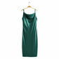 High-waisted Slimming Short-sleeved Design Mid-length Strappy Dress