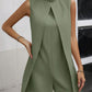 Women's Stand Collar Sleeveless Plus Size One-piece Shorts