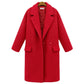 Women's Suit Collar Solid Color Padded And Cotton Woolen Coat