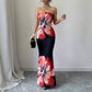Women's Fashion Floral-print Slim-fit Dress