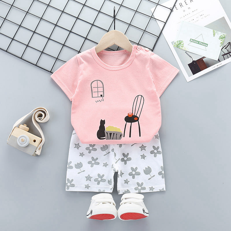 Costume à manches courtes pour enfants, beaux vêtements pour garçons
