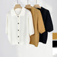 Textured French POLO Lapel Short Sleeve Sweater