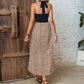New European And American Summer Women's Leopard Print Halter Irregular Slit Dress