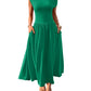 Slant Shoulder Waist Trimming Long With Pocket Dress