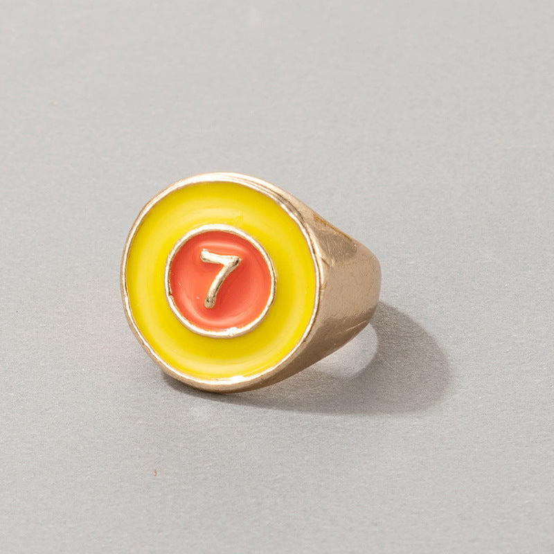 Cute Cartoon Dripping Oil Ins Wind Color Multi-element Single Ring