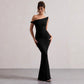 Womens One-Shoulder Slim-Fit Sheath Solid-Color Dress