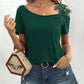 New Solid Color Stitching Fashion Lace T-shirt Women's Top