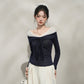 Fashion Slim Fit Stitching Long Sleeve T-shirt Women