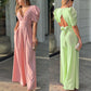 V-neck Open-back Slim-fit Lace-up Jumpsuit