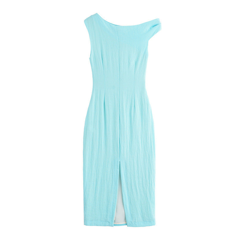 Summer Fashion Inlaid Asymmetric Women's Dress