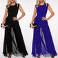Women's Stitching One-piece Slim-fit Round Neck Sleeveless Solid Color Jumpsuit