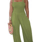 Women's Clothing Solid Color Casual Strap Tube Top Wide Leg Jumpsuit