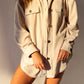 Women's Fashion Polo Collar Single-breasted Long Sleeve Shirt Coat