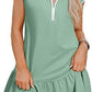 Women's Short Sleeve Polo Collar Zipper Waist Dress