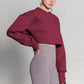 Women's Fashion Solid Color Short Sweatshirt