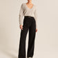Pocket High Waist Wide-leg Casual Pants Women