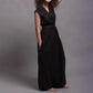 Summer V-neck Wide Leg Solid Color Straight Jumpsuit For Women