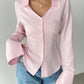 Women's Striped All-matching Casual Bell Sleeve Polo Collar Top