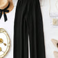 Women's Casual Solid Color Straight Wide-Leg Pants With Belt