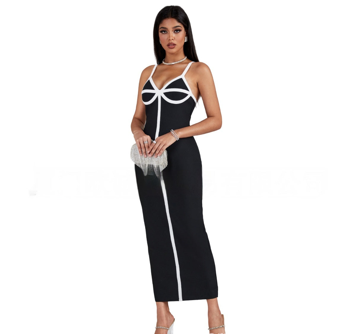 Bandage Dress Sling Stitched Backless Slim Fit Bandage