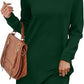 Back Fold Pocket Long Sleeve Sweater Dress