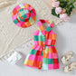 Girls' Woven Halter Backless Princess Dress