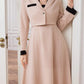 Women's Autumn Color Blocked Round Neck Long Sleeved Jacket And Camisole Skirt