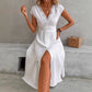 V-neck Lace Textured Shirt Fashion Dress Date Elegant Dress