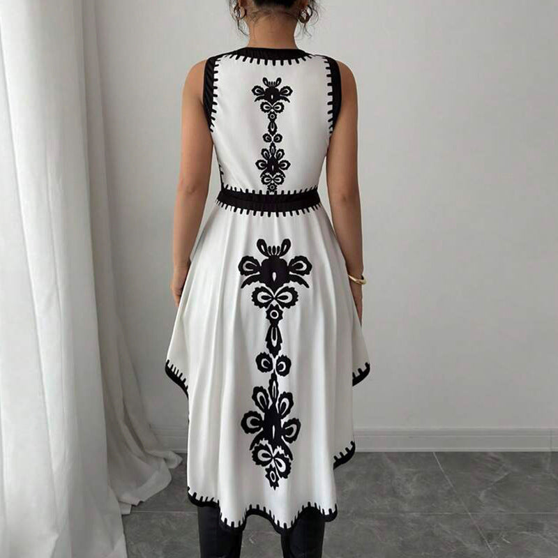 Irregular Contrast Color Vest Dovetail Sleeveless Pullover Top Women's Clothing