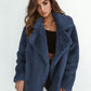 Plush Lapel Woolen Coat Women