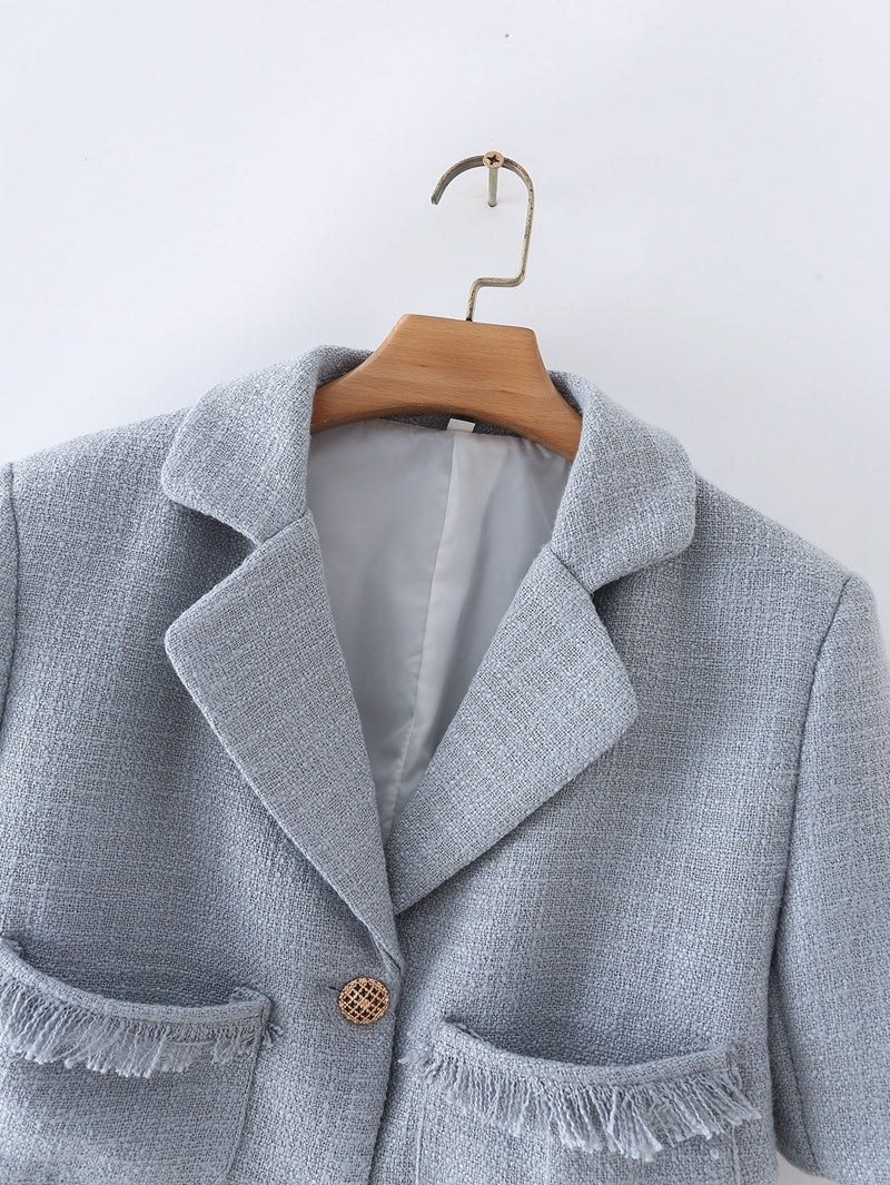 Temperament Pocket Design Short Casual Suit