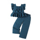 Top And Straight Pants Two-piece Set