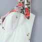 Romantic White Flowers Colorblock Mid-length Sundress