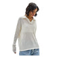Women's POLO Loose Knit Openwork Knitted Top