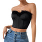 Women's Clothing Short Stitching Feather Coat