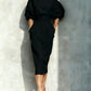 Women's A-line Bubble Sleeve High Waist Gathered Dress