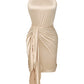 Casual Halter Waist-tight Solid Color Sheath Dress