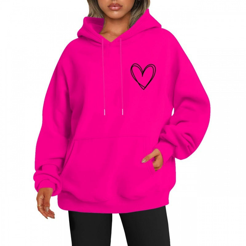 Sweat à capuche brossé style coréen pour femme, style décontracté
